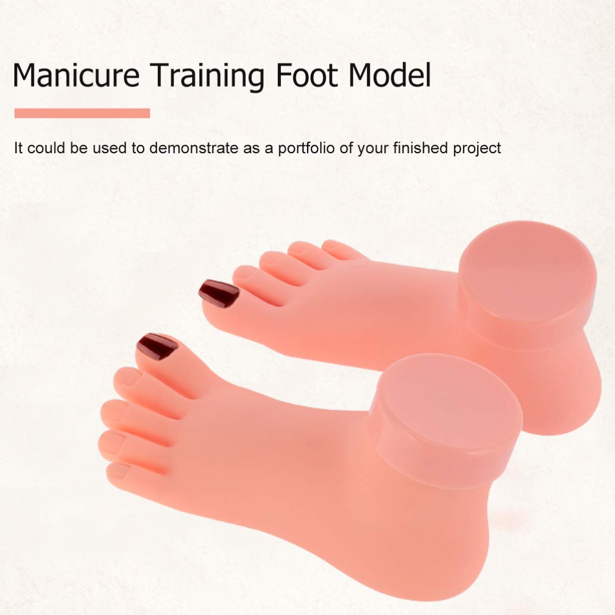 Ipetboom 2 Pcs/1 Pack Nail Art Practice Right Left Foot Model Practical Manicure Training Model Practice Tool for Girl