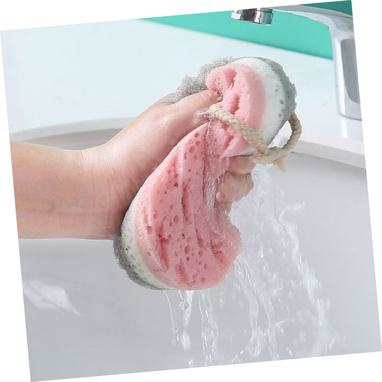 FRCOLOR 24piezas Esponjas Exfoliantes Para De Para Hombres y Mujeres Para Masaje y Limpieza De Espalda Secado Rápido y Almacenamiento