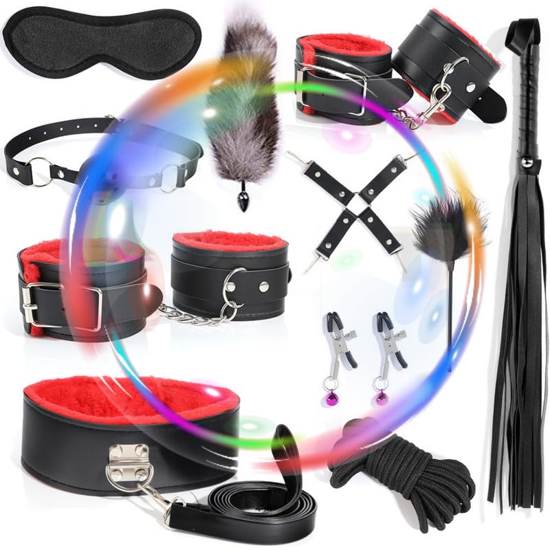 Manque de souplesse en couple ? Kit accessoires en cuir rouge 11 pièces pour s'étirer