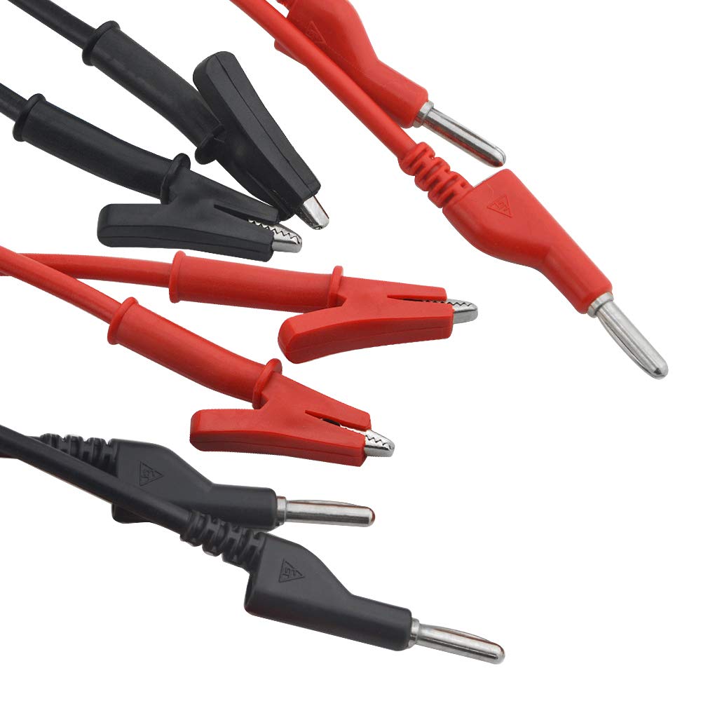 sourcing map 10 pz Elettrico Test Coccodrillo Alligatore Clip Morsetti Argento Tono