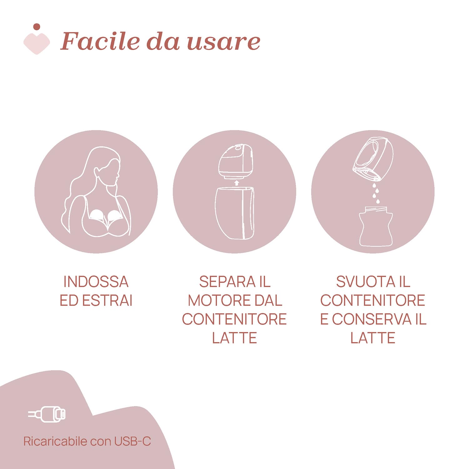 Chicco Tiralatte Elettrico Indossabile Portatile Doppio, Tiralatte senza mani, Compatto e Discreto, Pratico e Confortevole, 3 modalità e 10 livelli, Tiralatte Chicco, Ricaricabile USB-C incluso