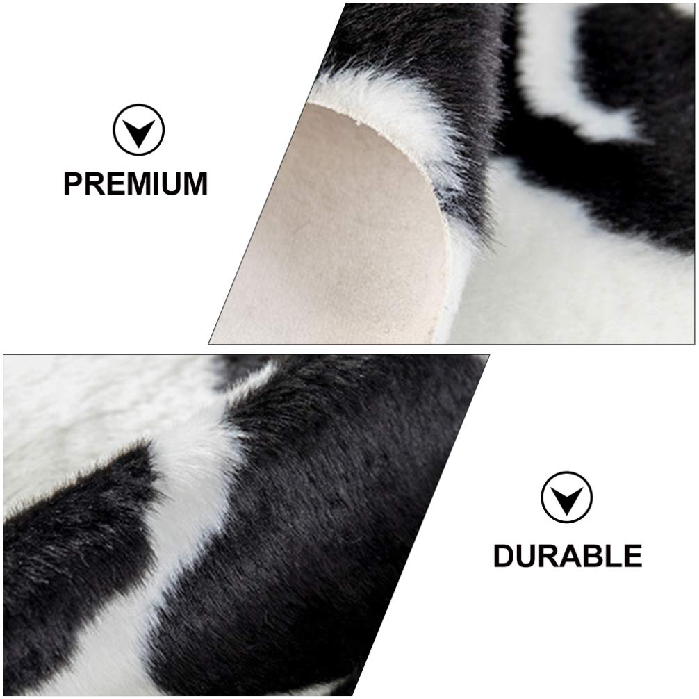 VOSAREA Tapis de Sol Imitation Peau de Vache Blanc Antidérapant en Polyester Multifonction pour Décoration Maison et Chambre