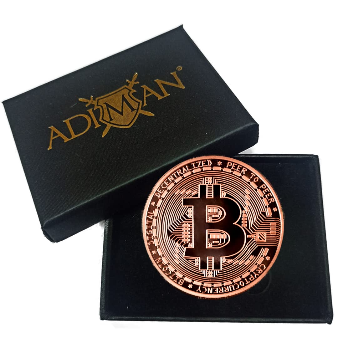 Adiman Bitcoin 1 Oz Heavy Thick Real Physical Metal Coin Cryptocurrency  Coin Premium Heavy Coin 24Kt Plating Luxury Gifting 30 Grams Coin (Pure  Rosegold Copper Plating) : Amazon.in: Jewellery