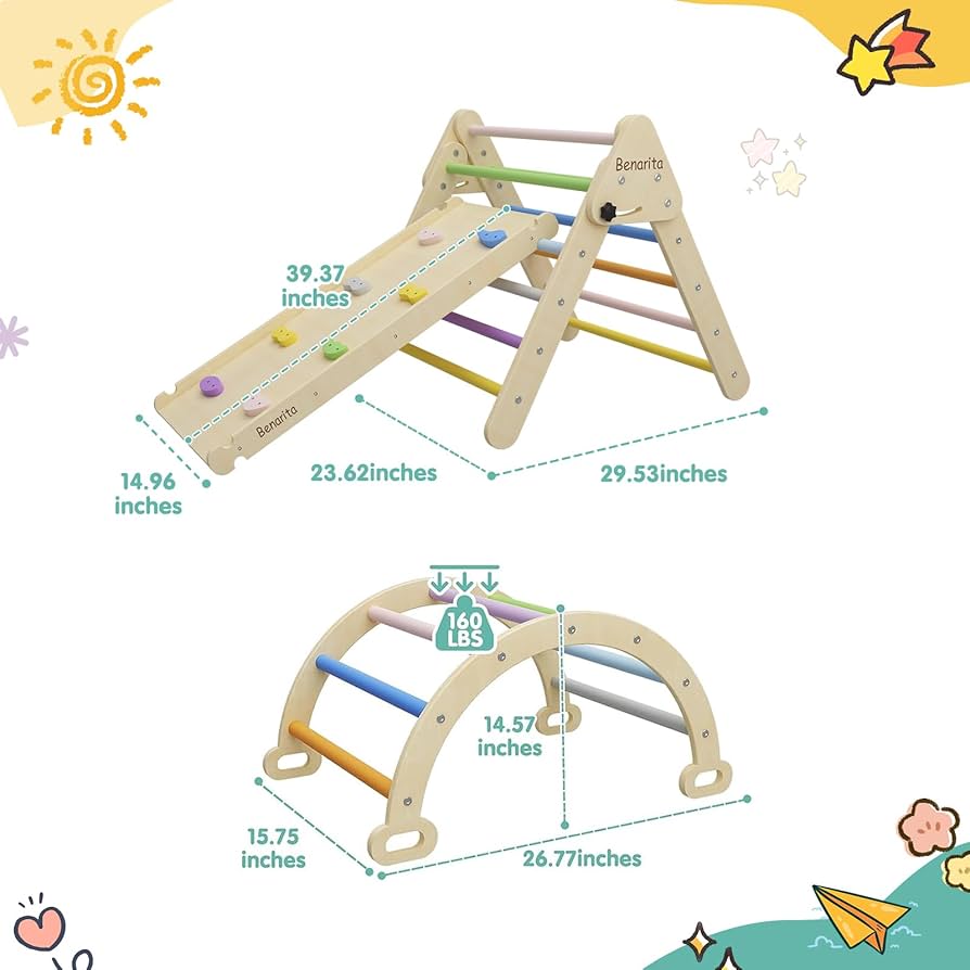 Amazon.co.jp: Benarita Pikler トライアングルセット 4 in 1