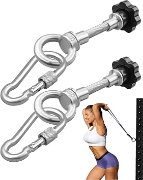 Power Rack Attachments Fit 2" x 2" or 3" x 3" Racks with 1/2" Holes, Heavy-Duty Stainless Steel O-Ring Attachment with Quick-Connect Buckles, Versatile Band Pegs for Strength Training, 2 PCS