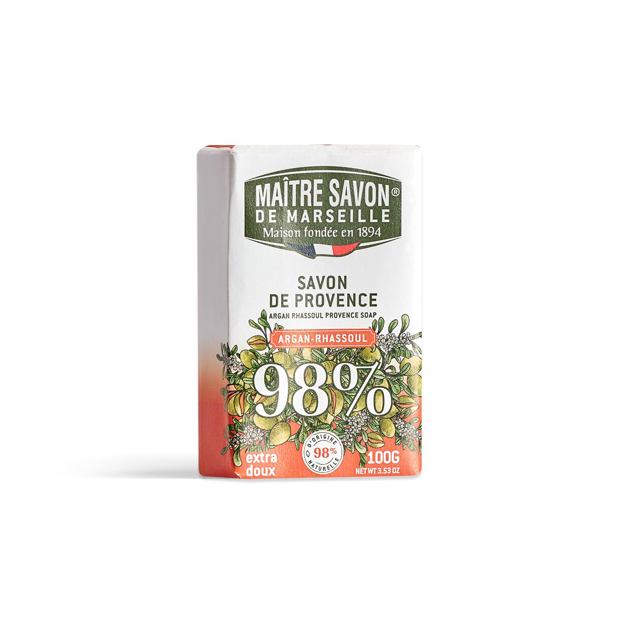 Maître Savon de Marseille - Sapone di Argan e Rhassoul di Provenza - 98% di origine naturale