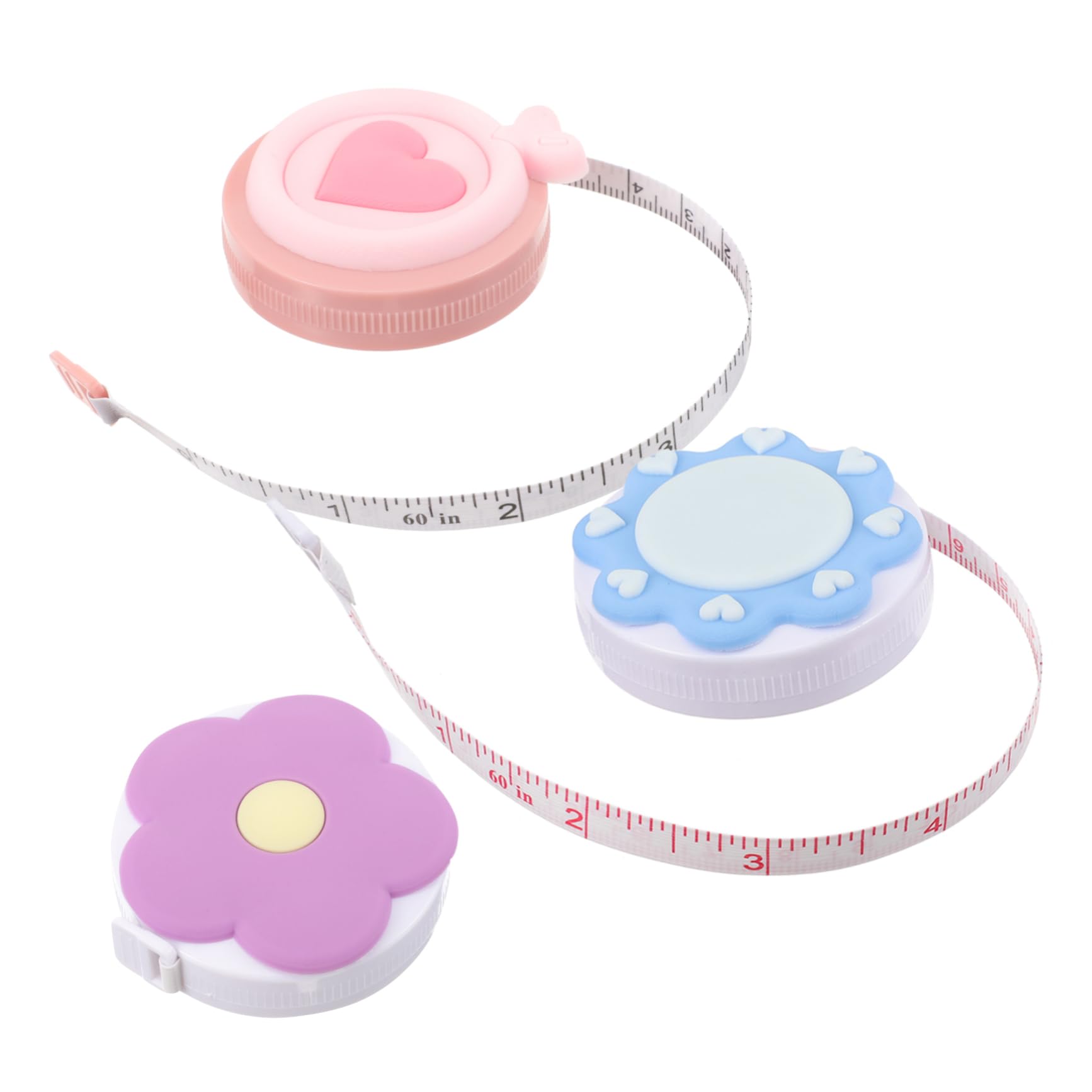 ARTIBETTER 5 Set Nastro Di Macaron Nastro Di Misurazione Portatile Retrattile Misurazione Del Corpo Nastro Di Misurazione Delle Misure Del Corpo Metro A Nastro Per Fai Da Te Pvc 3 Pezzi*5