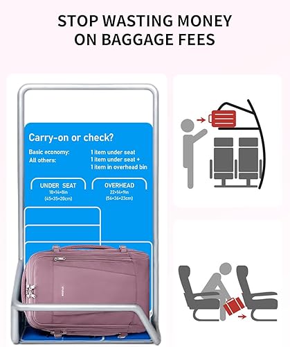 Miniatura 2 de ECOHUB Mochila de viaje para artículos personales con 13 bolsillos, bolsas de transporte para aviones, Rosado, Minimalista