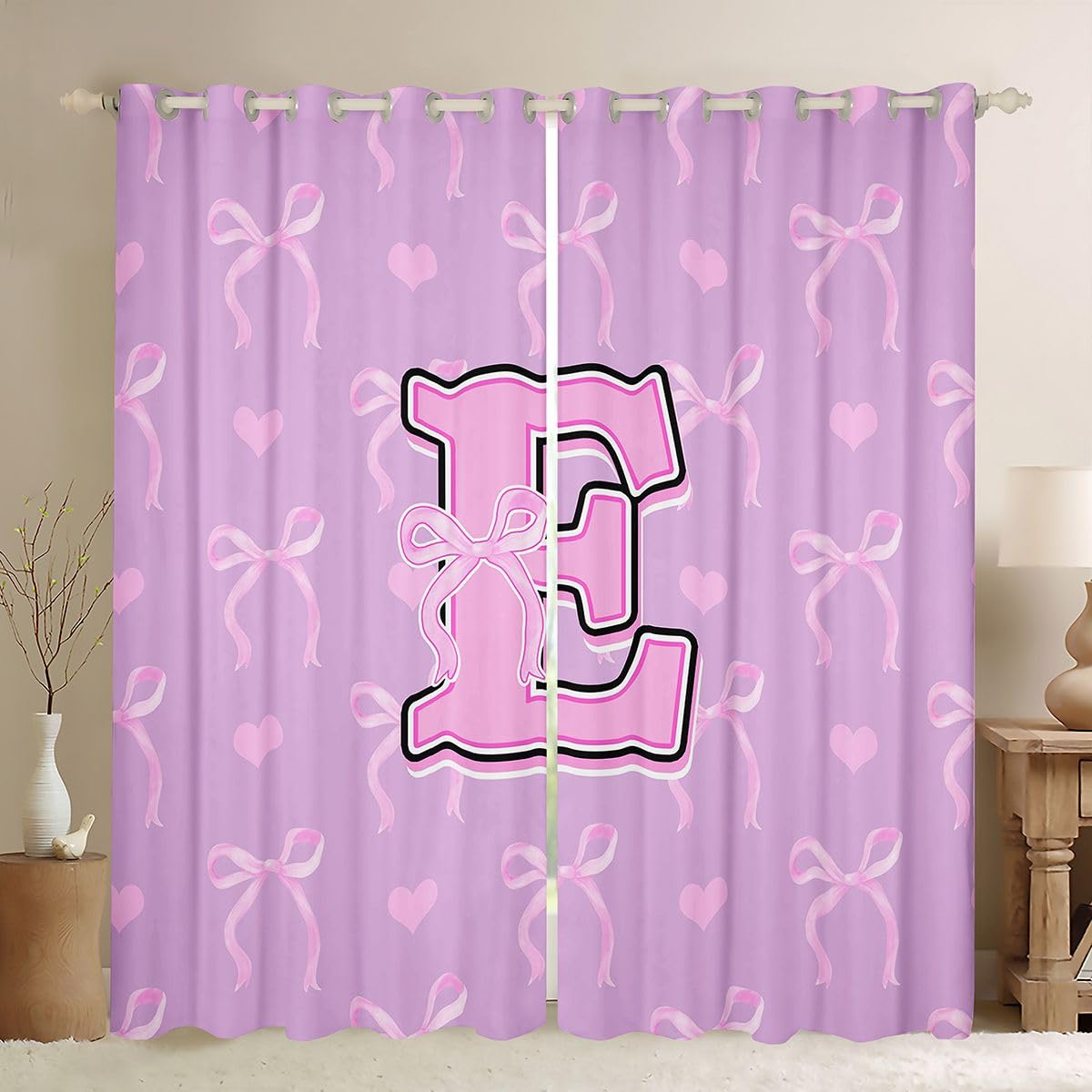 Rideau occultant violet rose 140x175 cm pour chambre de princesse