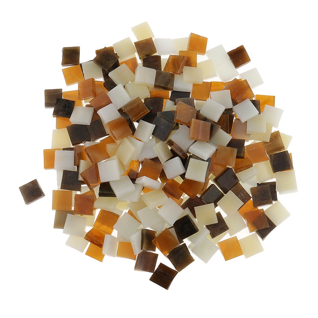 250 Pieces Vitreous Glass Mosaic Tiles, Assorted Stained Glass Tiles, for Handmade DIY Art/Crafts and Home Decoration (Brown)