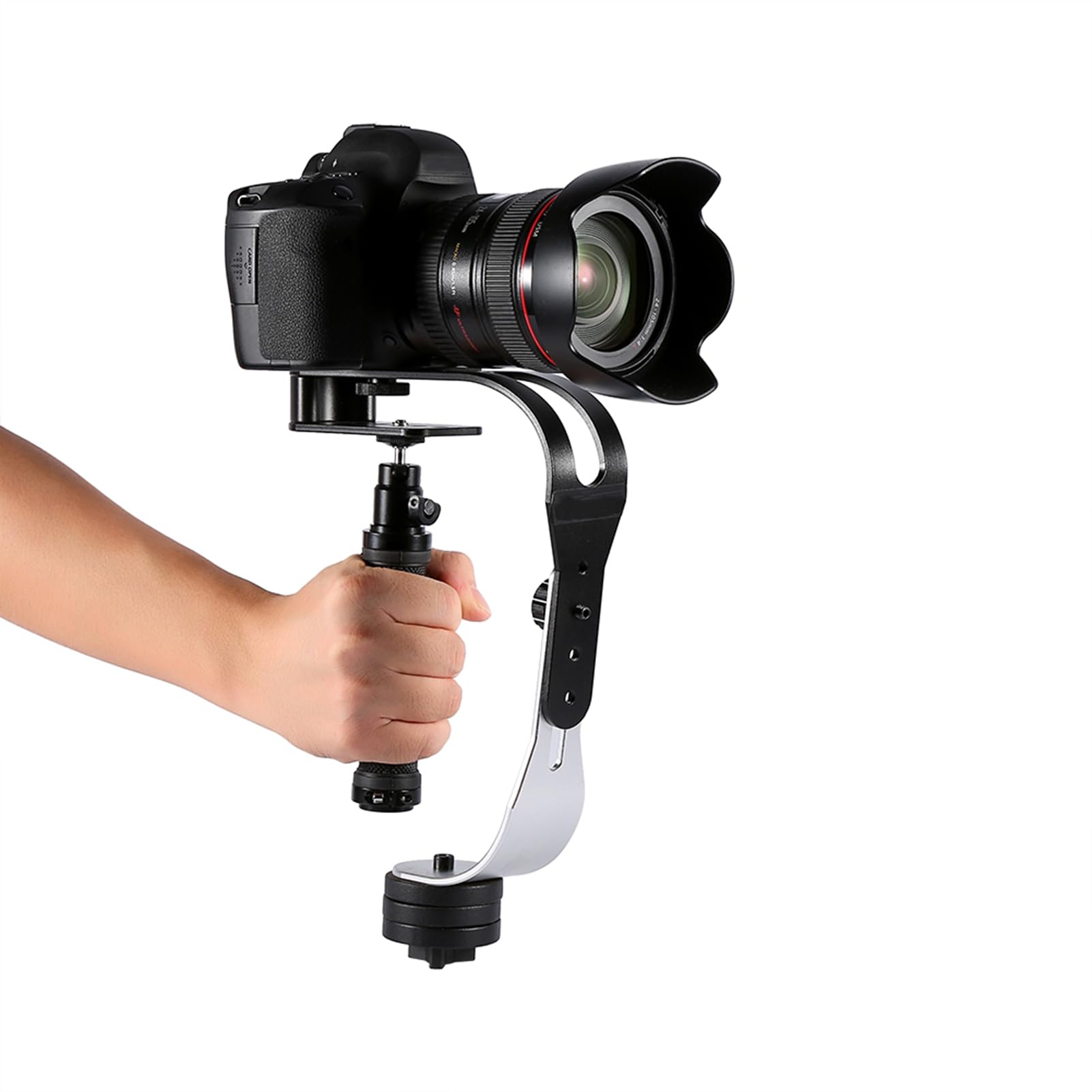 Estabilizador Mano Cámara DSLR Sin Espejo Smartphone, Soporte Video Cardán 3 Ejes Contrapesos Ajustables