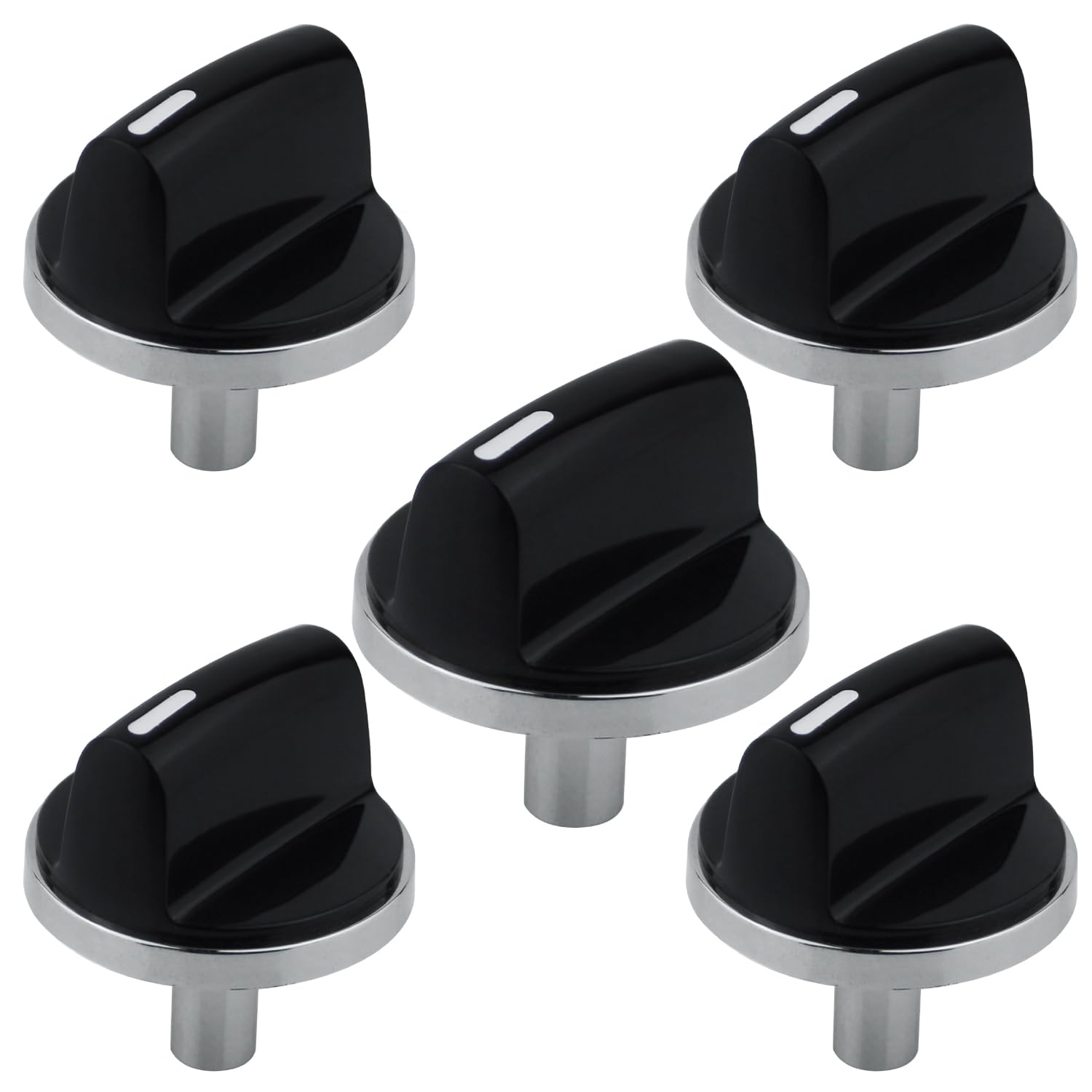 SUUJI 5 Pcs 00650847 Cooktop Burner Knob,Stove Knobs Control Dial Replacement Part Compatible with Bosch Electric Range Stove Replaces for 650847 1999734 AH3480601 AP4513132 PS8731208 Black