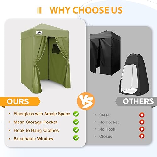 Vista 197 de EAGLE PEAK Flex - Toldo emergente ultra compacto de 4 x 4, refugio solar, vestidor, toldo portátil de privacidad tipo cabana para piscina, sesiones