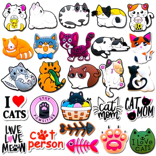 26Pcs Cat Shoe Decoration Charms,Cute Pet Croc Charms For Kids Boys Girls Teens Party Gifts #TOP3