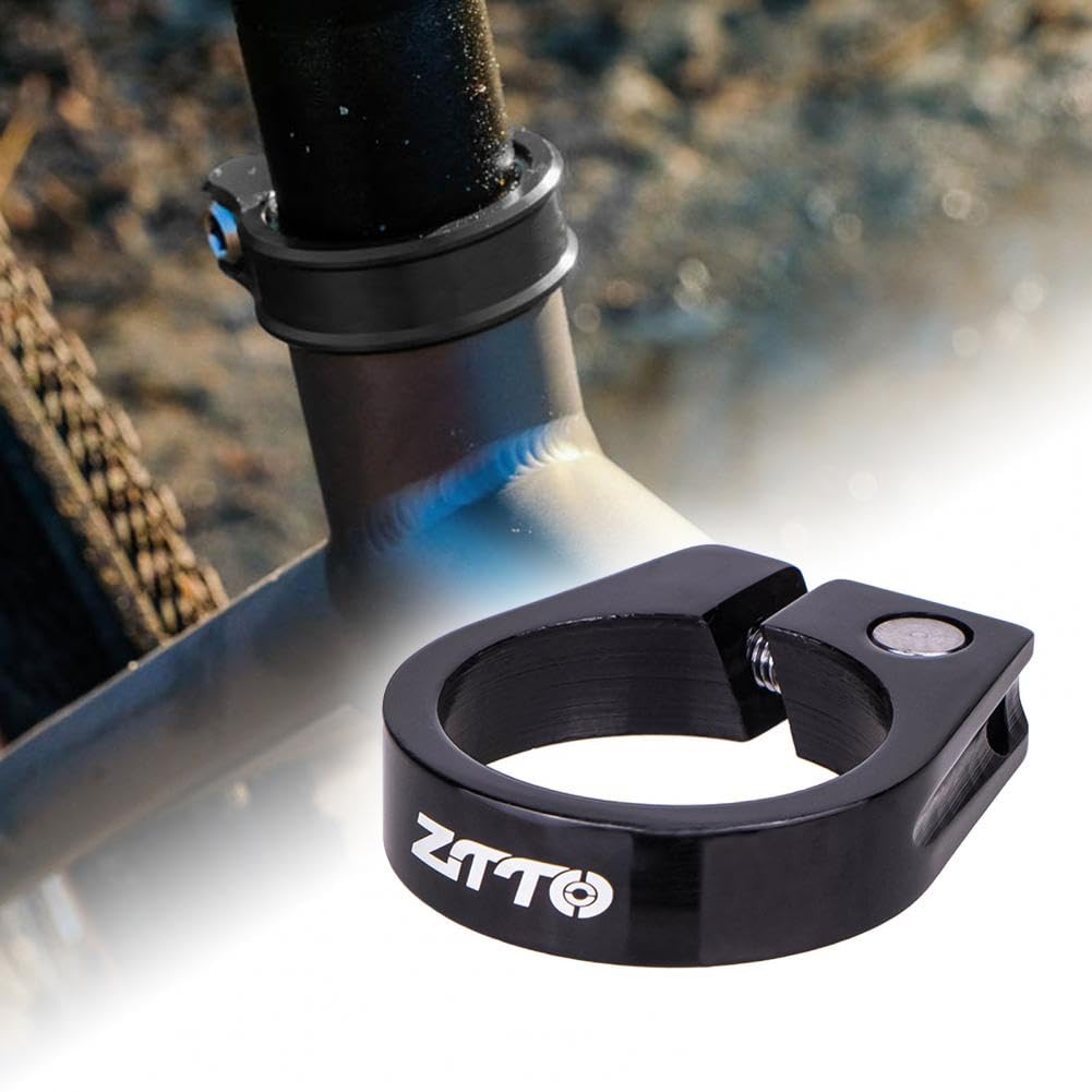 Abrazadera Sillin Abrazadera for tija de sillín bicicleta montaña, aleación aluminio 28,6/31,8/34,9 mm, for tubo carretera(Black B)