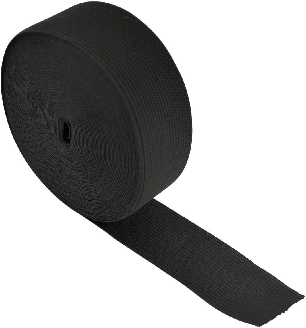 Jmkcoz Black Springy Stretch Knitting Sewing Elastic Spool Elastic Bands, 1.5 Inch x 11 Yard