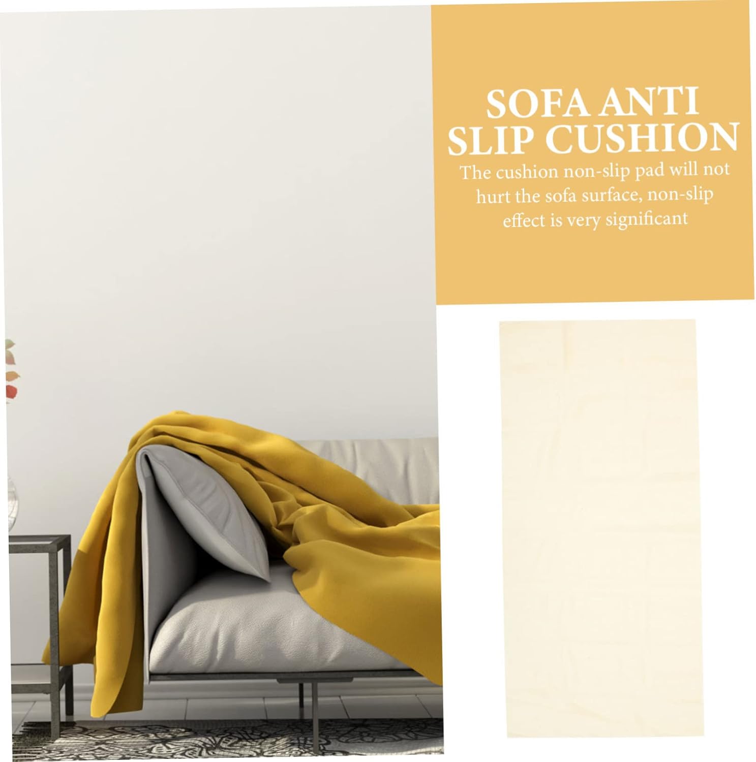 PRETYZOOM Home Sofa Cushion Non-Slip Gripper Pad Soft Rubber Mesh Mat for Secure Sofa Support and Comfort Beige Anti-Slip Accessory for Cushions