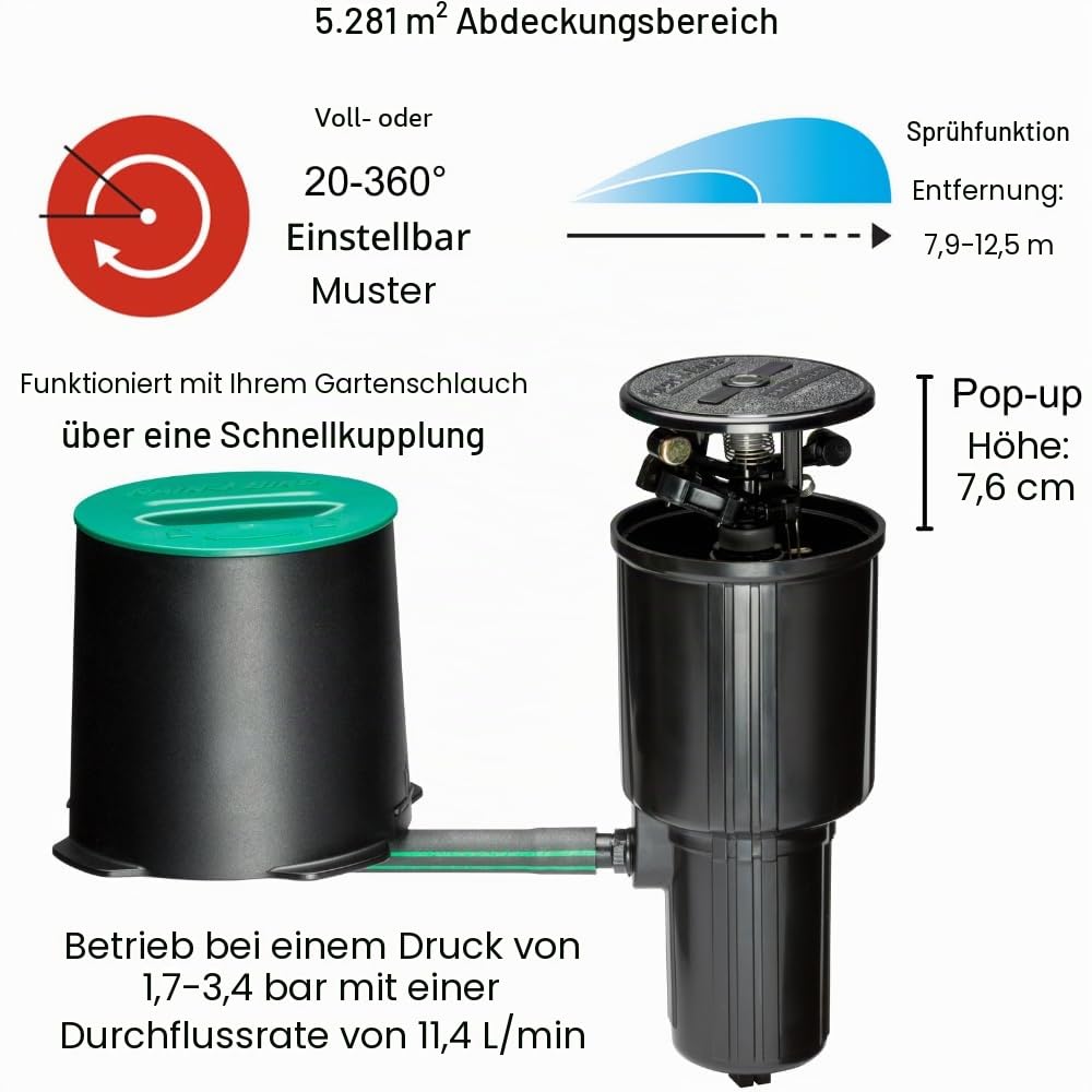 Rain Bird LG3HE Boden-Schlagregner mit Click-N-Go Schlauchanschluss