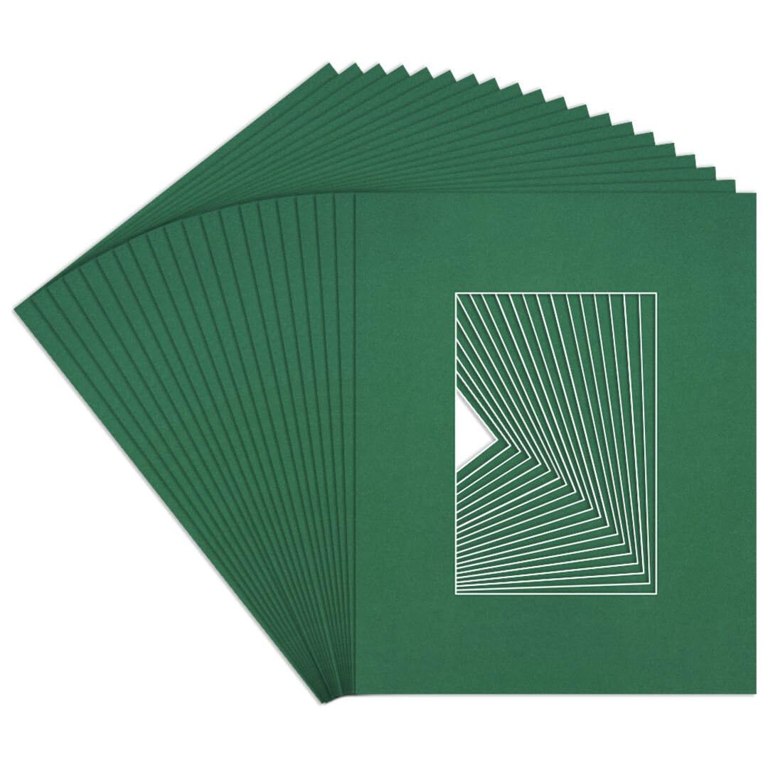 Procut Global 10x8" Emerald Picture Mounts to Fit 6x4" Aperture - Precision Cut Cardboard Photo Mount - Ideal for Frames, Prints, Artwork & Certificates - Sizes & Colours Available - 20 Pack โ image 1