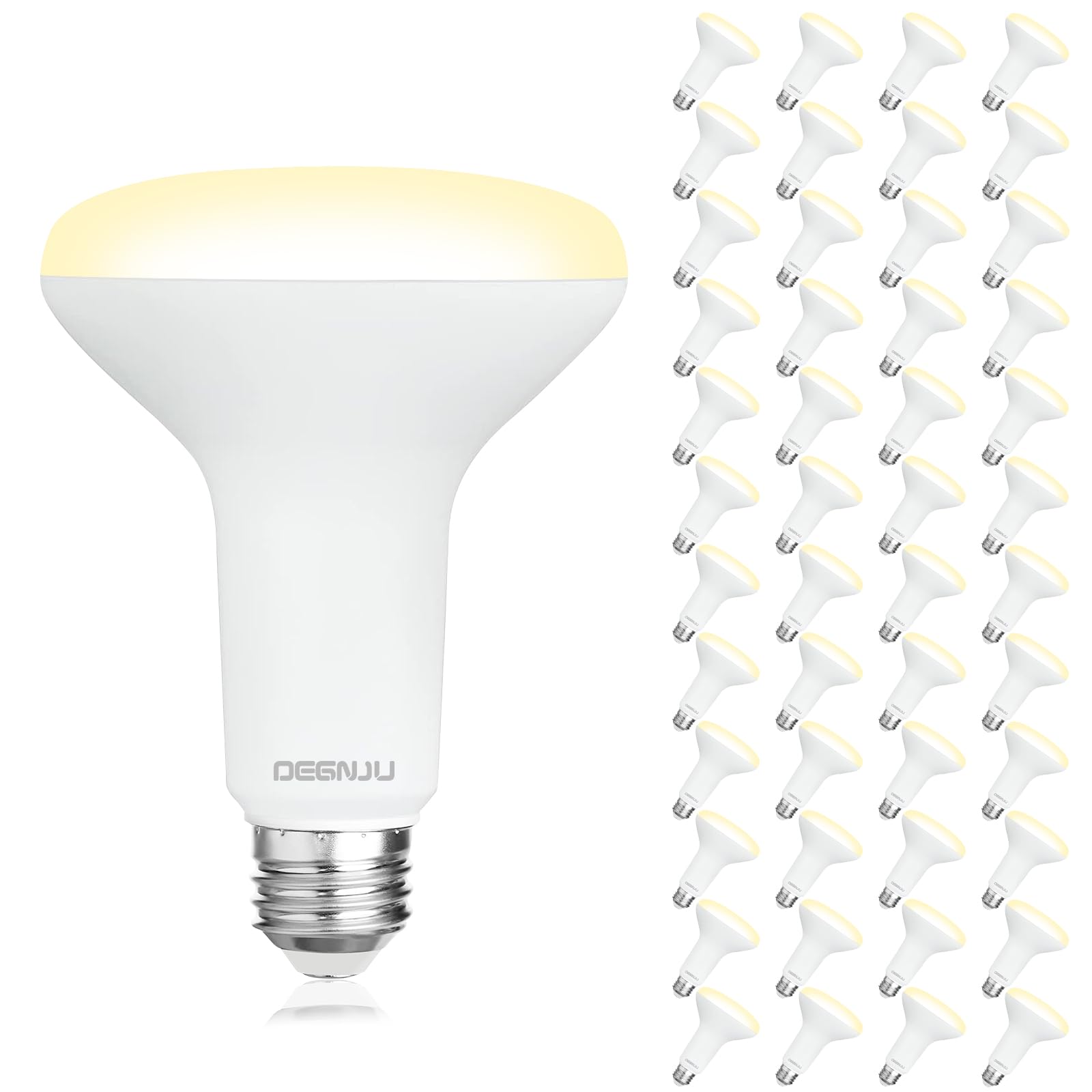 DEGNJU 48 Pack Indoor Flood Light Bulbs, BR30 LED Bulb 7W Equivalent 65W, Dimmable Recessed Light Bulbs, 650LM 2700K Soft White 15000 Lifetime LED Can Light Bulb, Interior Home E26 Base