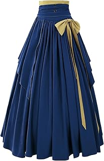 Women's Victorian Vintage Skirt Renaissance Medieval Pirate Peasant Maxi Elastic High Waist Skirts