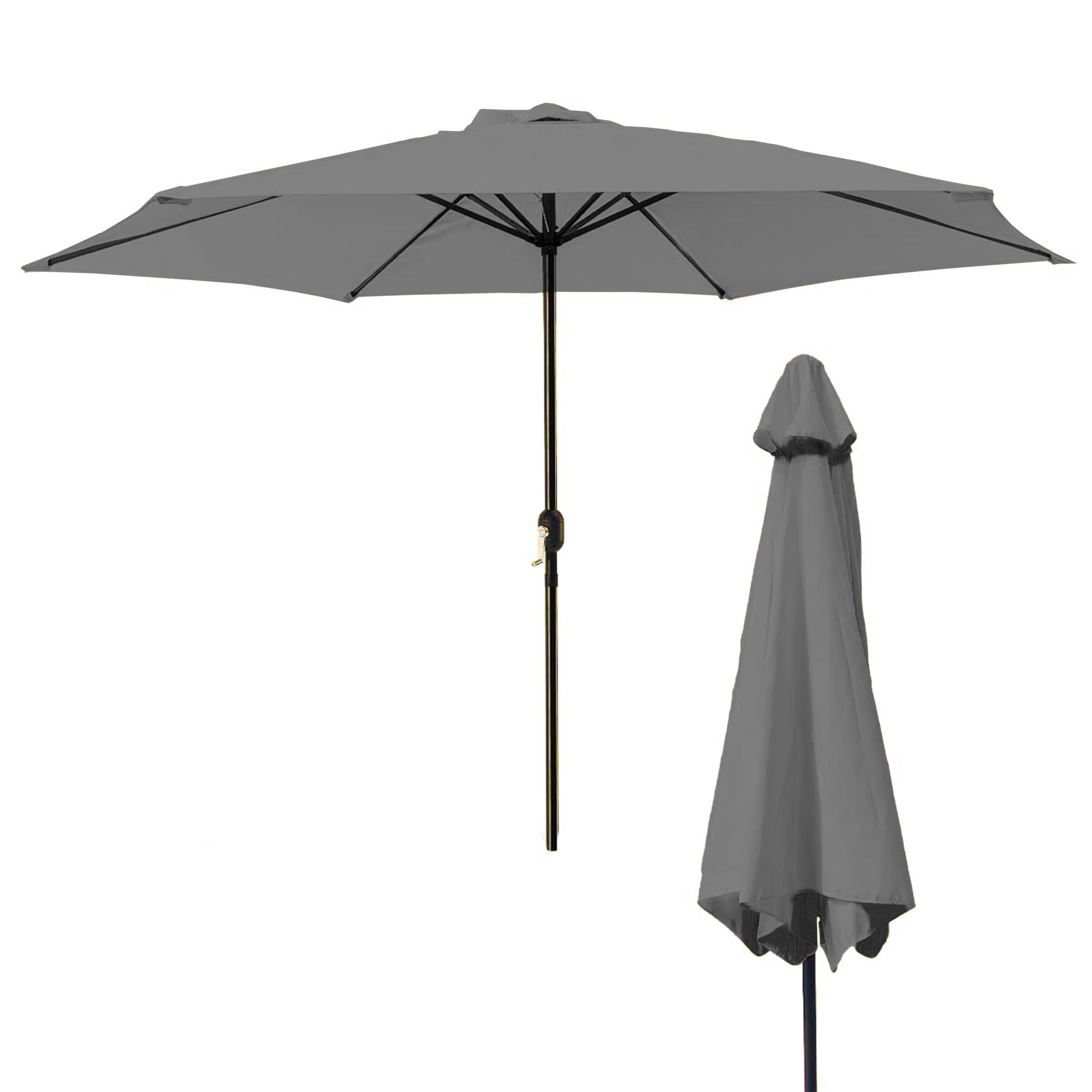 BESCH Sombrilla Parasol Grande con Manivela para Jardin Terraza Patio Exterior Tubo de Acero - Paragua Grande Protección UV UPF 50+