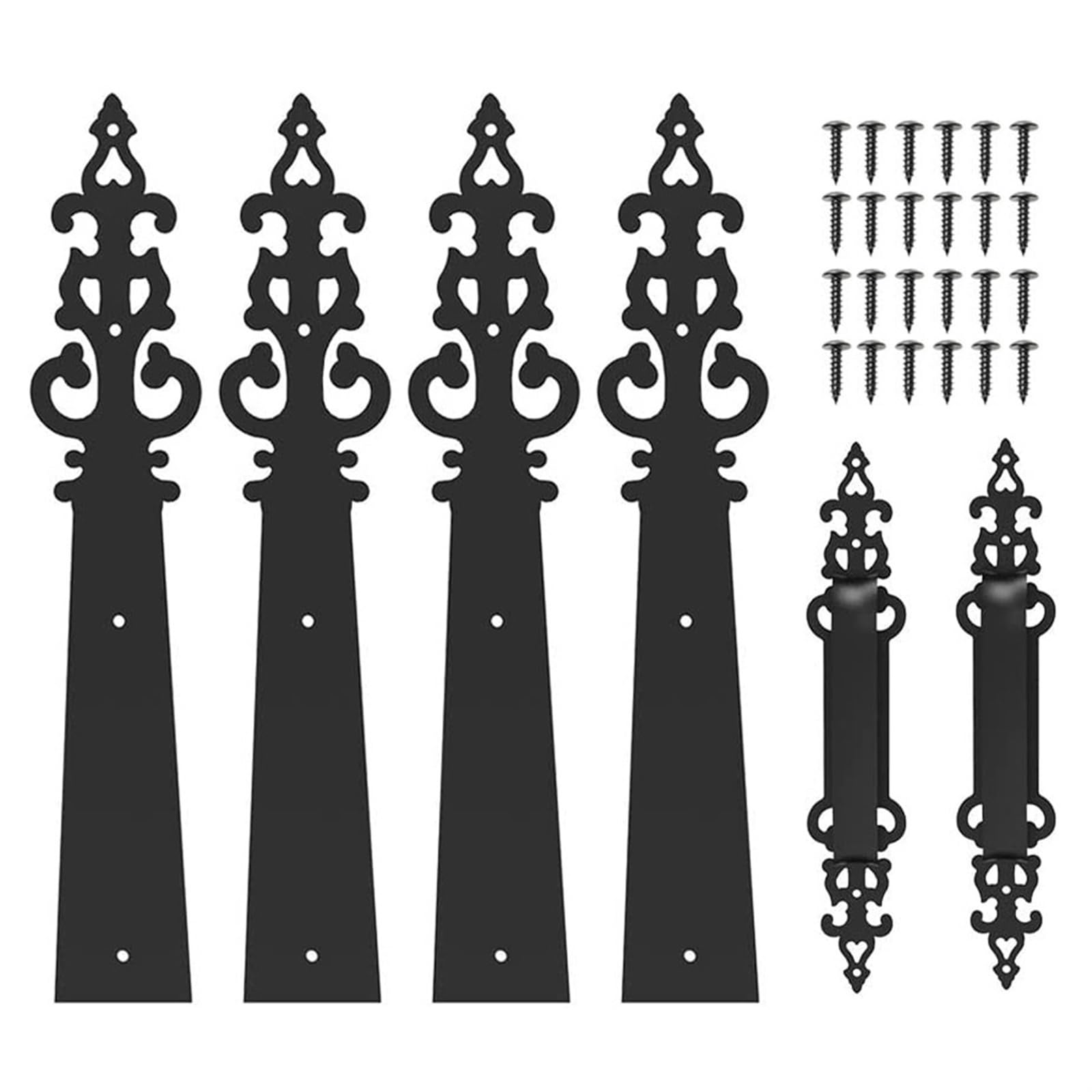 Shundeed One Color 6Pcs/Set Garage Door Handle Hinges, Decorative Garage Door Hardware Kit For Garage Door Barn Door Hardware