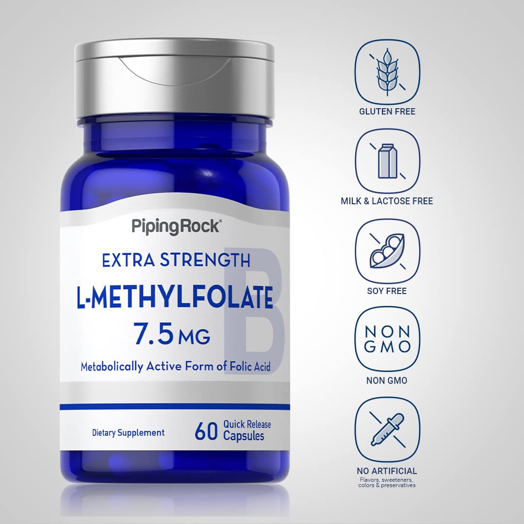 Piping Rock L-Methylfolate 7.5 mg | 60 Capsules | Extra Strength Supplement — Amazon image 4