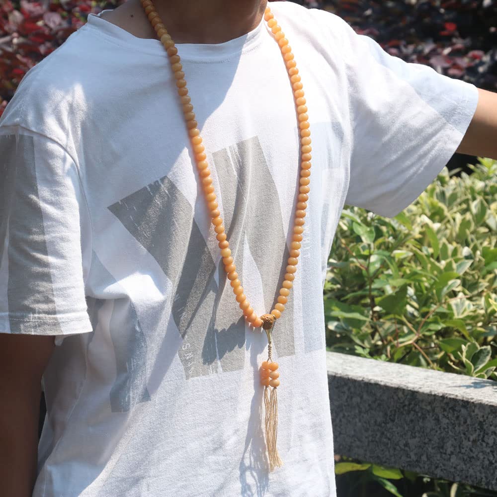 Alxa Weathered Bodhi Root Collana Bracciale 108Perline di Buddha