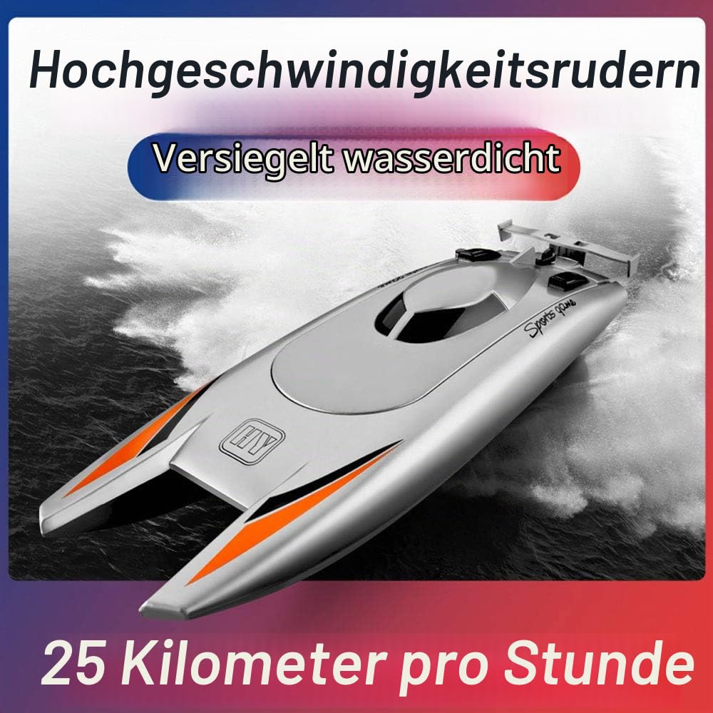 RC Boote für Kinder Erwachsene 25 km / h Hochgeschwindigkeits-Rennboot 2-Kanal-Fernbedienungsboote für Pools Rennboot