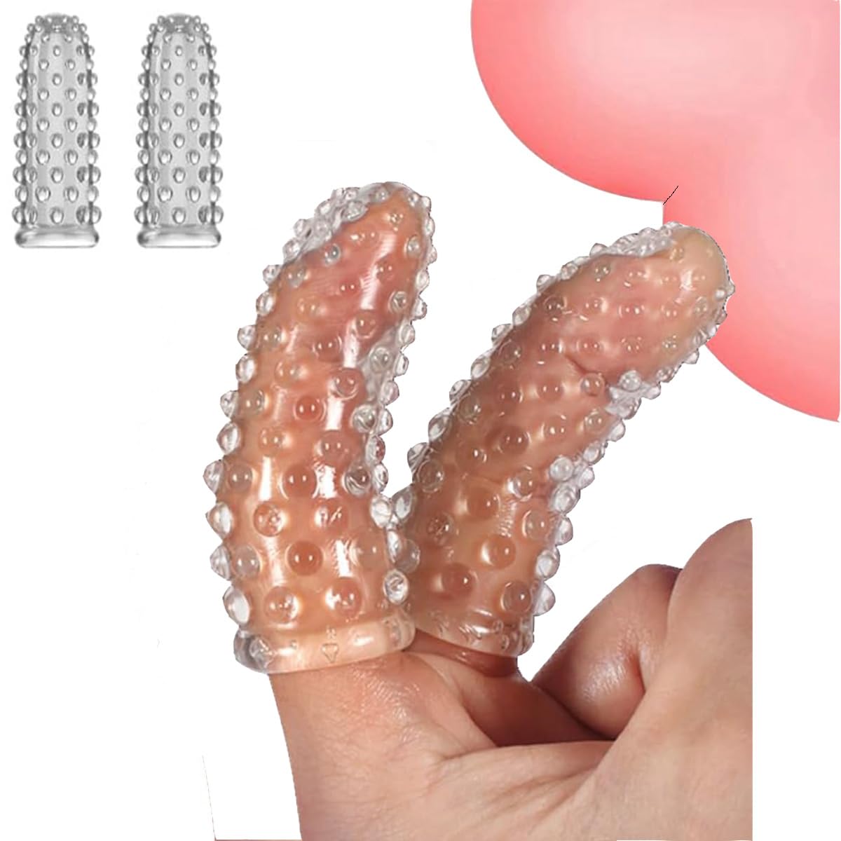 2pcs Finger Condoms Adult Finger Vibrator Accessories Masturbation Sleeve Vagina Sexual G Spot Stimulator Nipple Vibrator Sex Accessories