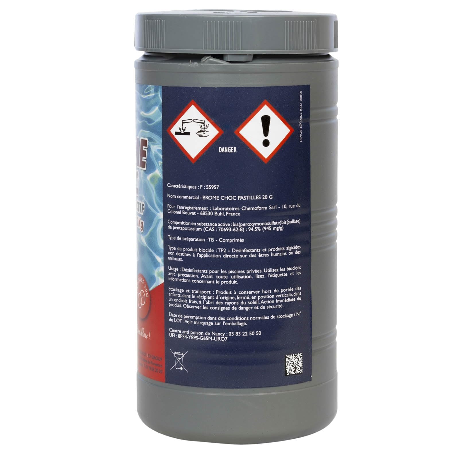 EDENEA - Oxygène Actif - sans Chlore - Brome Choc Spa Piscine - Re Activateur de Brome Spécial Spa - Pastilles 20g - Pot 1kg - Gamme EDG by AQUALUX International