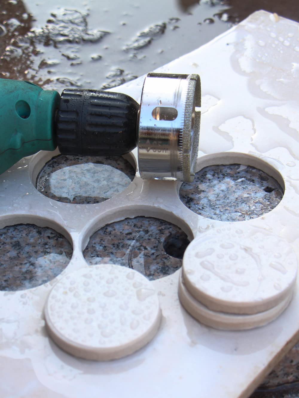 1PC 3-200mm sega a tazza con anima in vetro Punte da trapano diamantate Utilizzare per piastrelle di vetro Marmo Granito Utensili di perforazione elettrici, 140mm