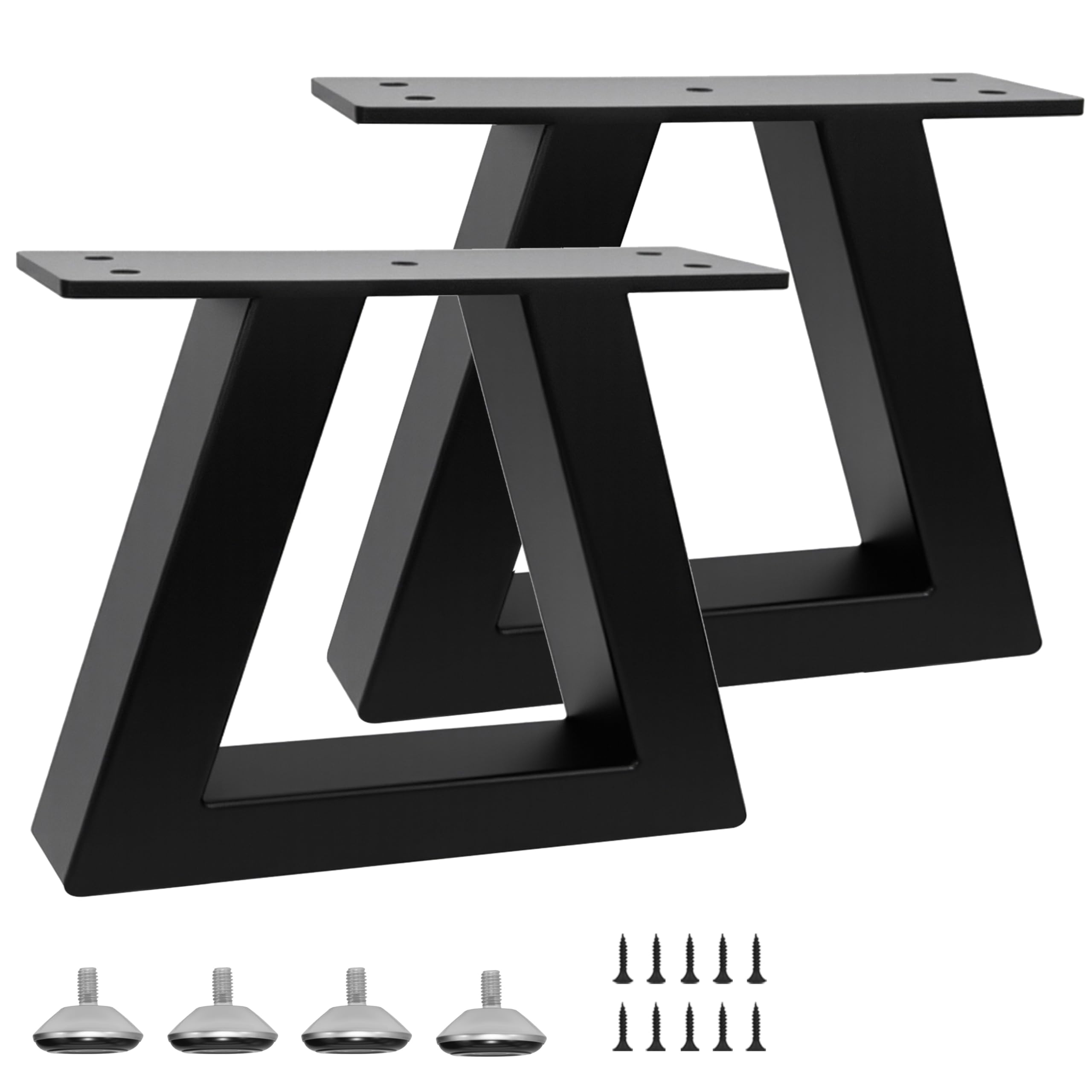 Photo 1 of Rioychan 6 Inch Trapezoid Metal Table Legs Black, DIY Furniture Feets for Bench, Chair, TV Cabinet, Coffee Table,Couch, Sofa, Stool Legs, Including Screws and Adjustable Feet Pads, 6” x 7.9”
