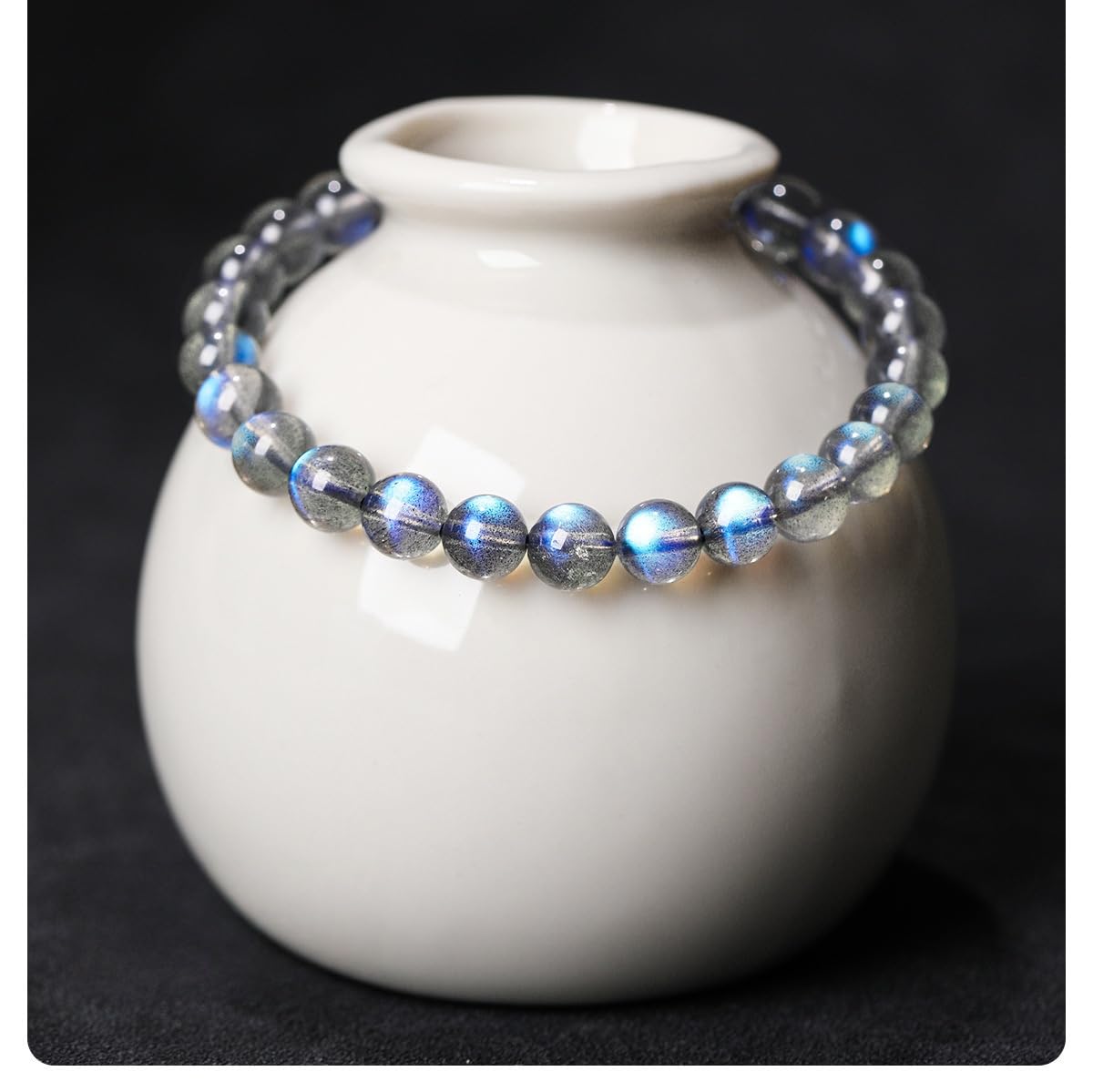 Bracelet Lithothérapie Bracelet En Cristal De Pierre De Lune Bleue De Différentes Tailles
