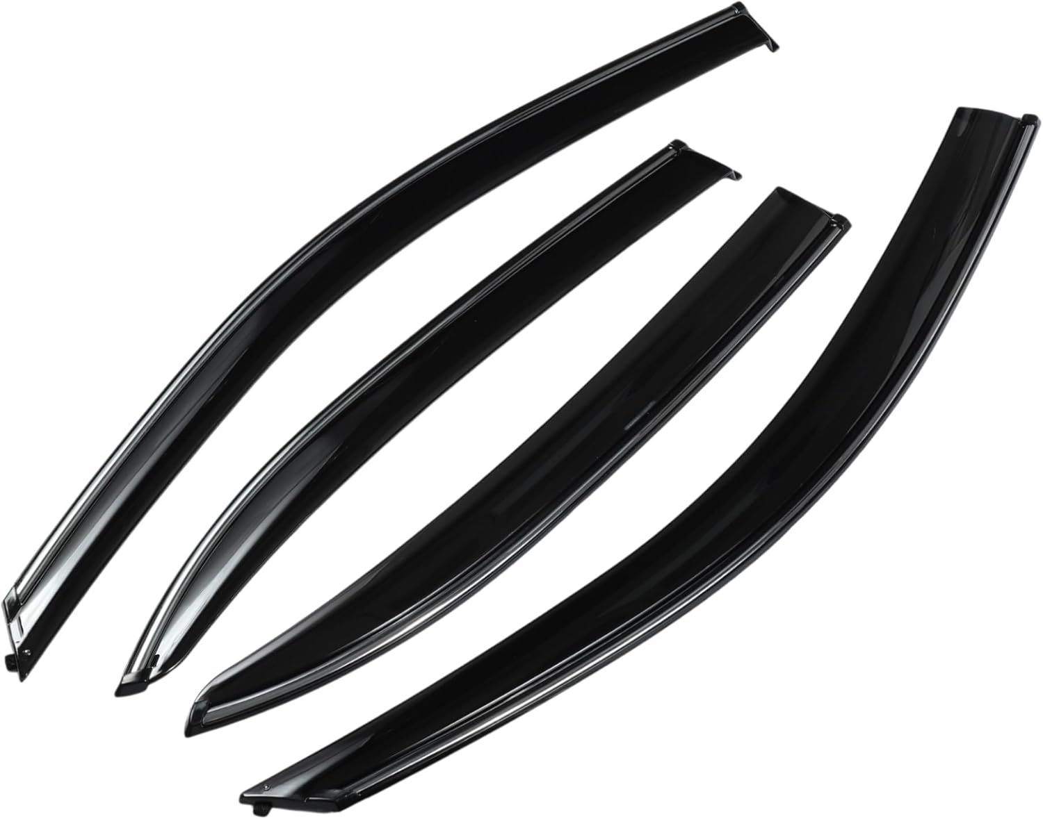 Window Deflectors for Chevrolet Malibu 2013-2015 Vent Visors Black Rain Guards Reinforced Acrylic 4 Pcs