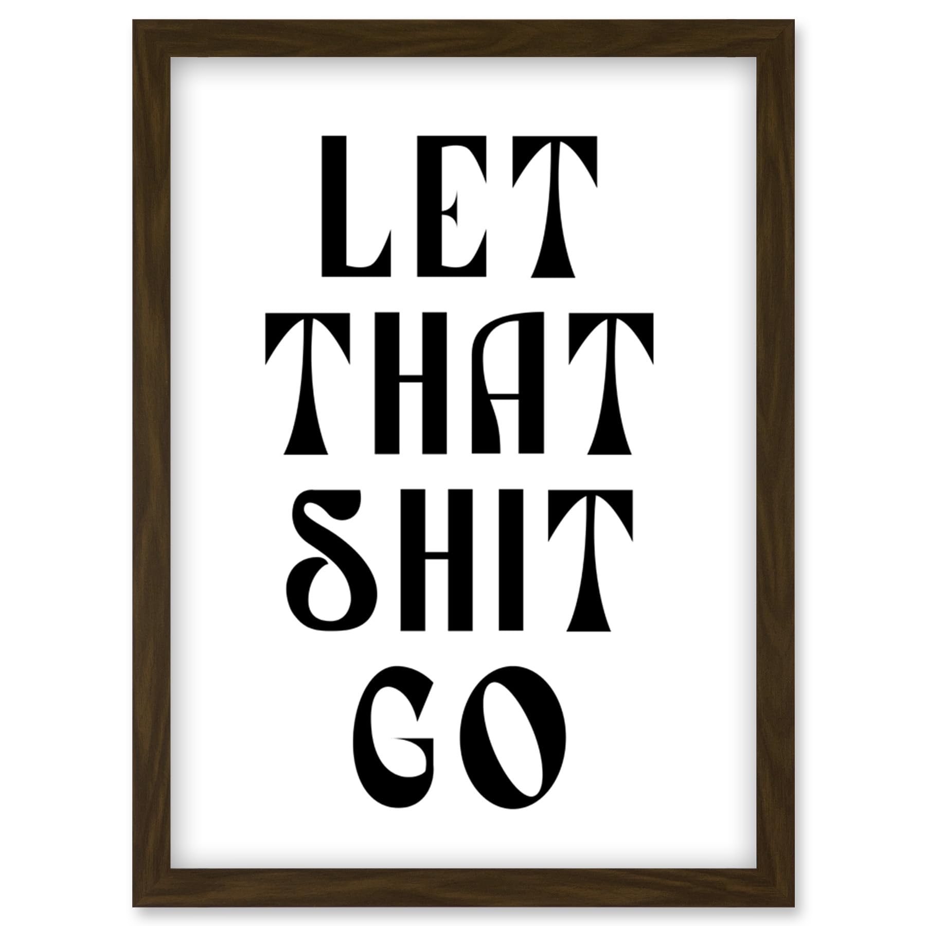 Artery8 Framed Print A4 - Funny Toilet Sign Bathroom Yoga Decor Artwork - Brown