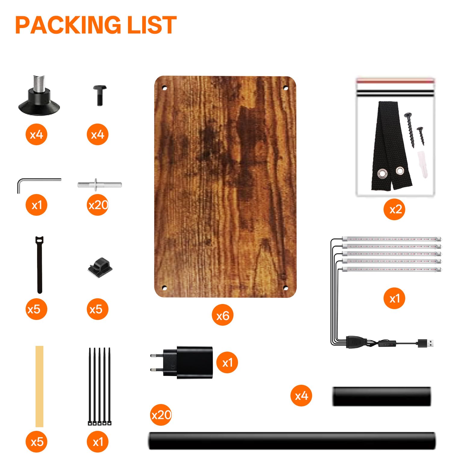 Bstrip Blumenständer mit Pflanzenlampe, 180cm 5 Ebenen Blumenständer Hoch | Holz & Metall, LED Pflanzenlampe Vollspektrum, Dekoratives Pflanzständer für indoor, Wohnzimmer, Innen Außen Blumenregal