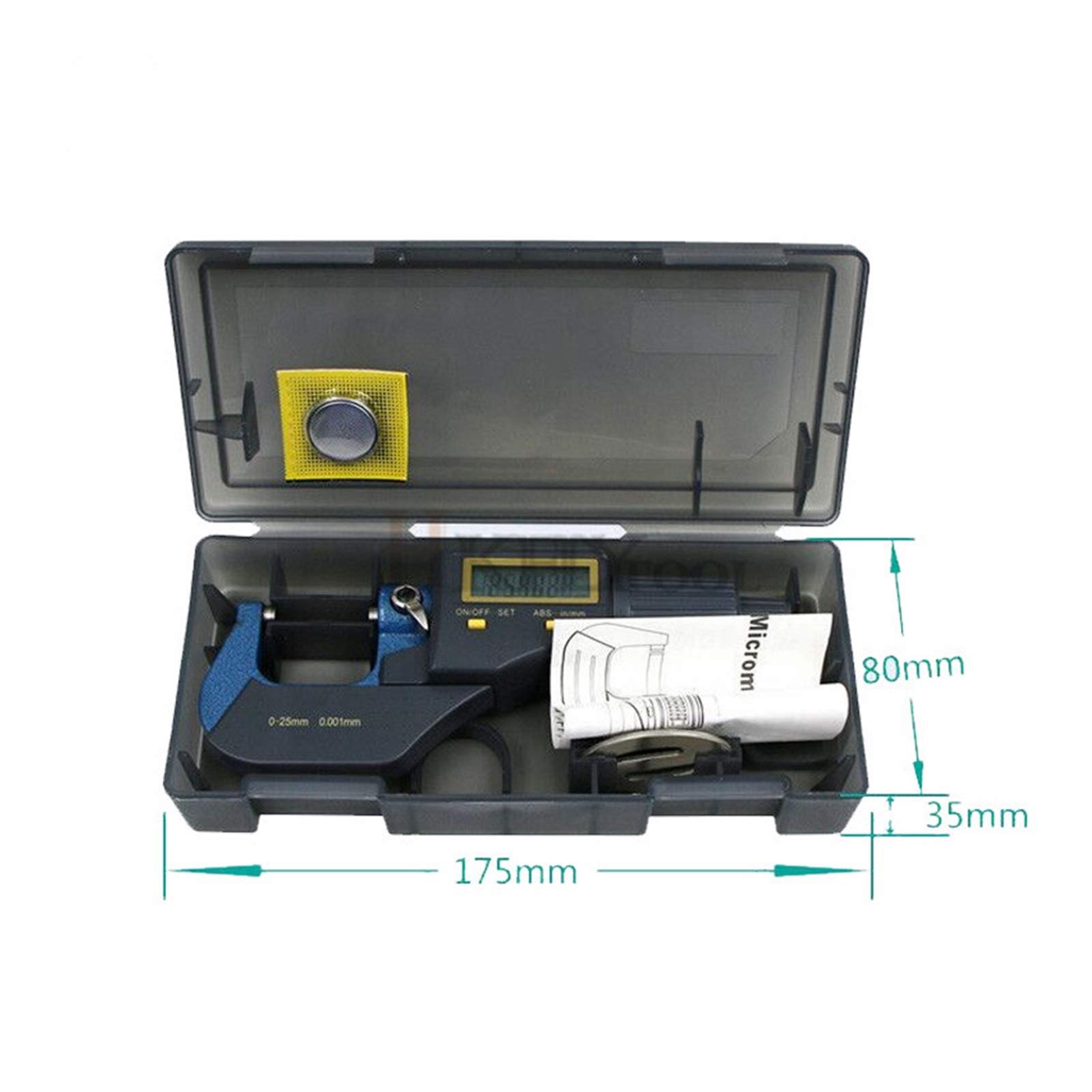 Micrómetro 0.001mm Micrómetro Exterior 0-25mm Micrómetro Digital Calibrador Medidor Micrómetro Micrómetro Carburo Medida Medida Herramientas (Color : Multifunction 0 25mm)
