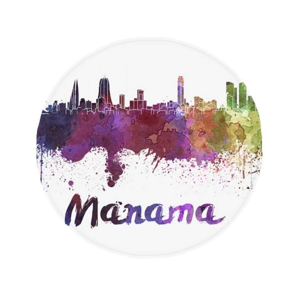 Tapis de sol rond Manama aquarelle pour décorer votre salon ou cuisine