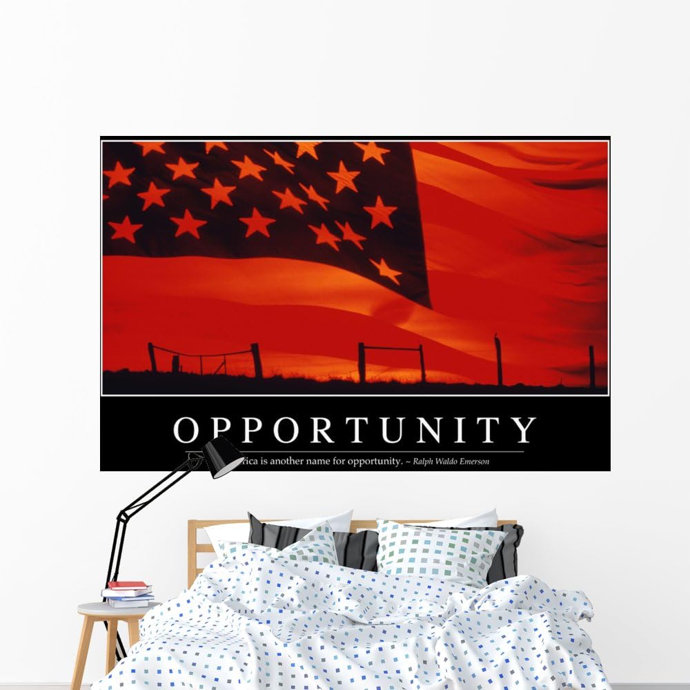 Wallmonkeys Opportunity Inspirational Quote and Wall Mural Peel and Stick Graphic (72 in W x 48 in H) WM238181