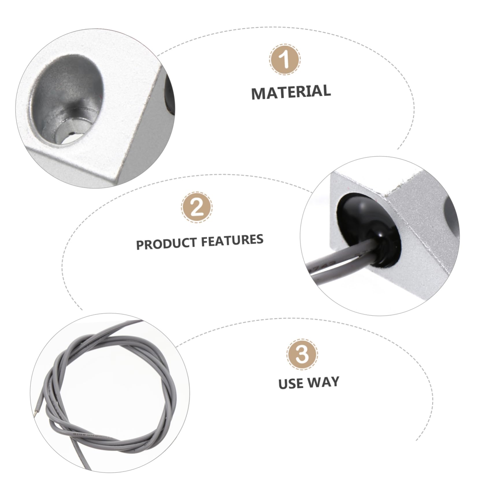 DOITOOL 3 Ensembles capteur Alarm Door Sensor Filaire magnétique Aimant équipement de Dispositif de détection Alliage de Zinc Silver