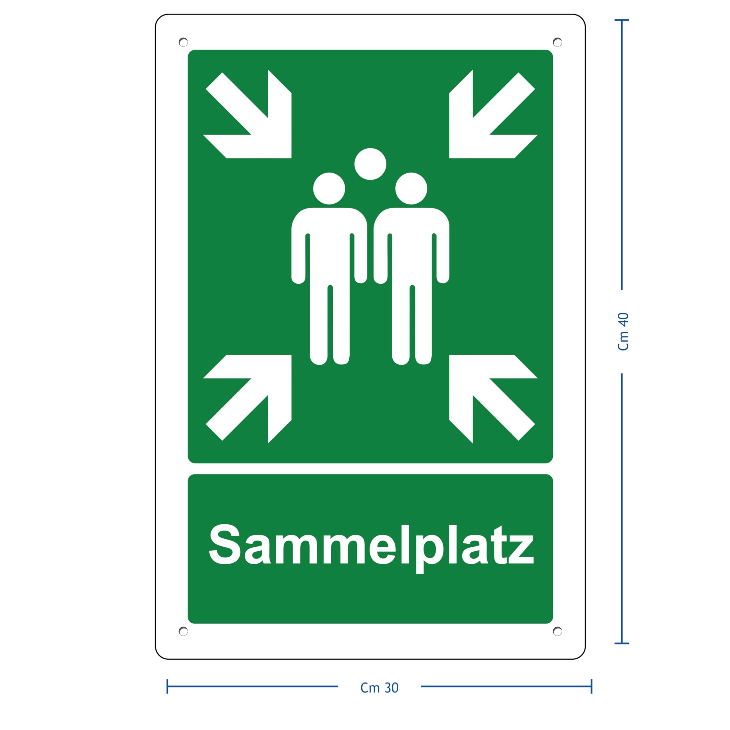 Pubblimania Cartel de 3 lugares de recogida | Cartel de protección contra incendios de aluminio de 3 mm de grosor (3 lugares de recogida cm 30 x 40)