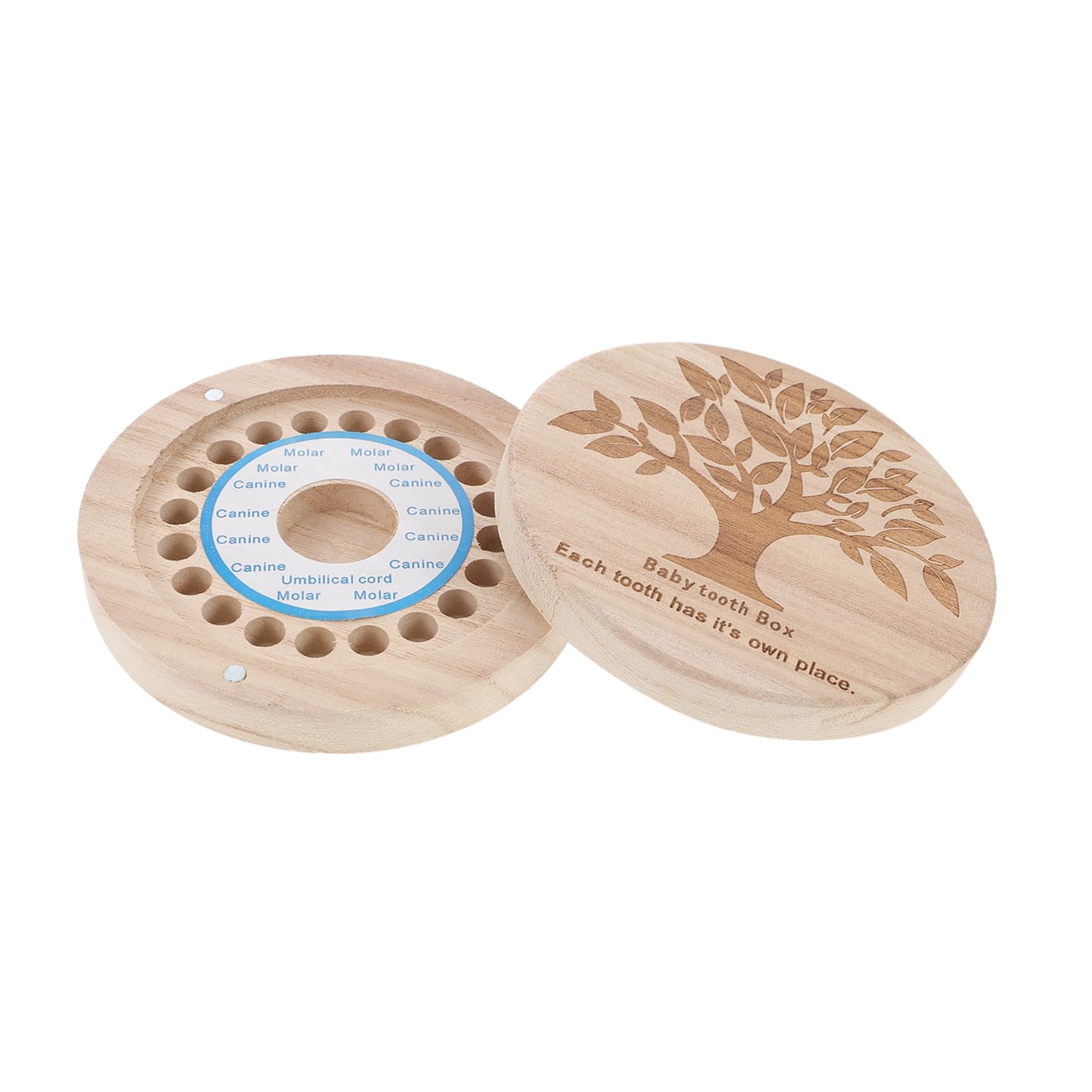 BESPORTBLE Wooden Tooth Box Keepsake Collection for Newborns Portable Storage for Teeth and Hair present for Milestones and Special Occasions