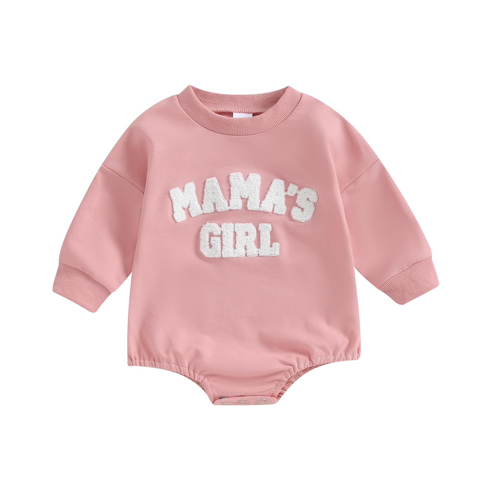 Dcohmch Baby Girls Fall Round Neck Romper Shirt Mamas Girl Embroidery Long Sleeve Casual Sweatshirt Pullover Tops