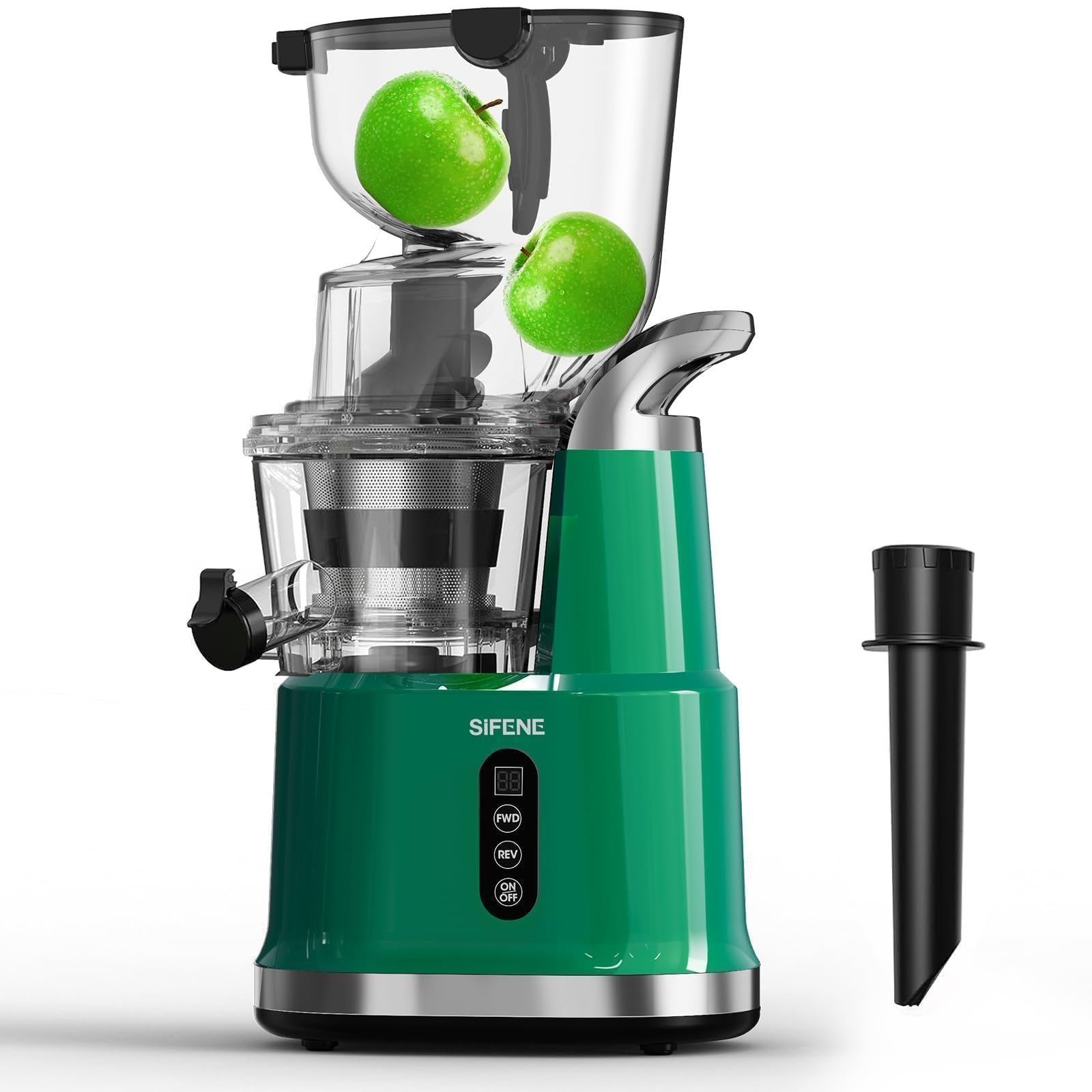 SIFENE Cold Press Juicer Machine 70mm Wide Mouth Masticating Juicer for Whole Fruits Vegetables High Yield Slow Squeeze