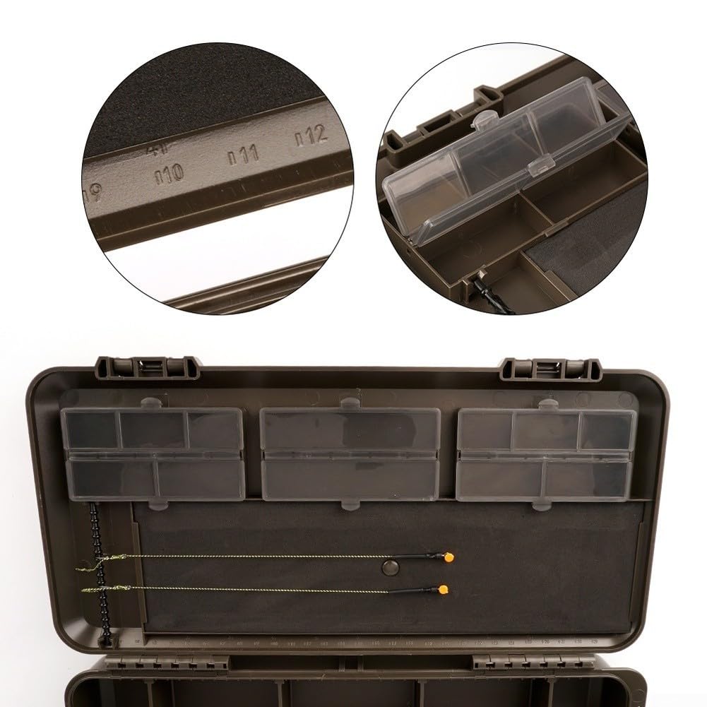 Caja de aparejos de pesca, soporte de plástico ABS para aparejo de pelo rígido Chod, caja organizada para almacenamiento de aparejos de aparejos de pesca