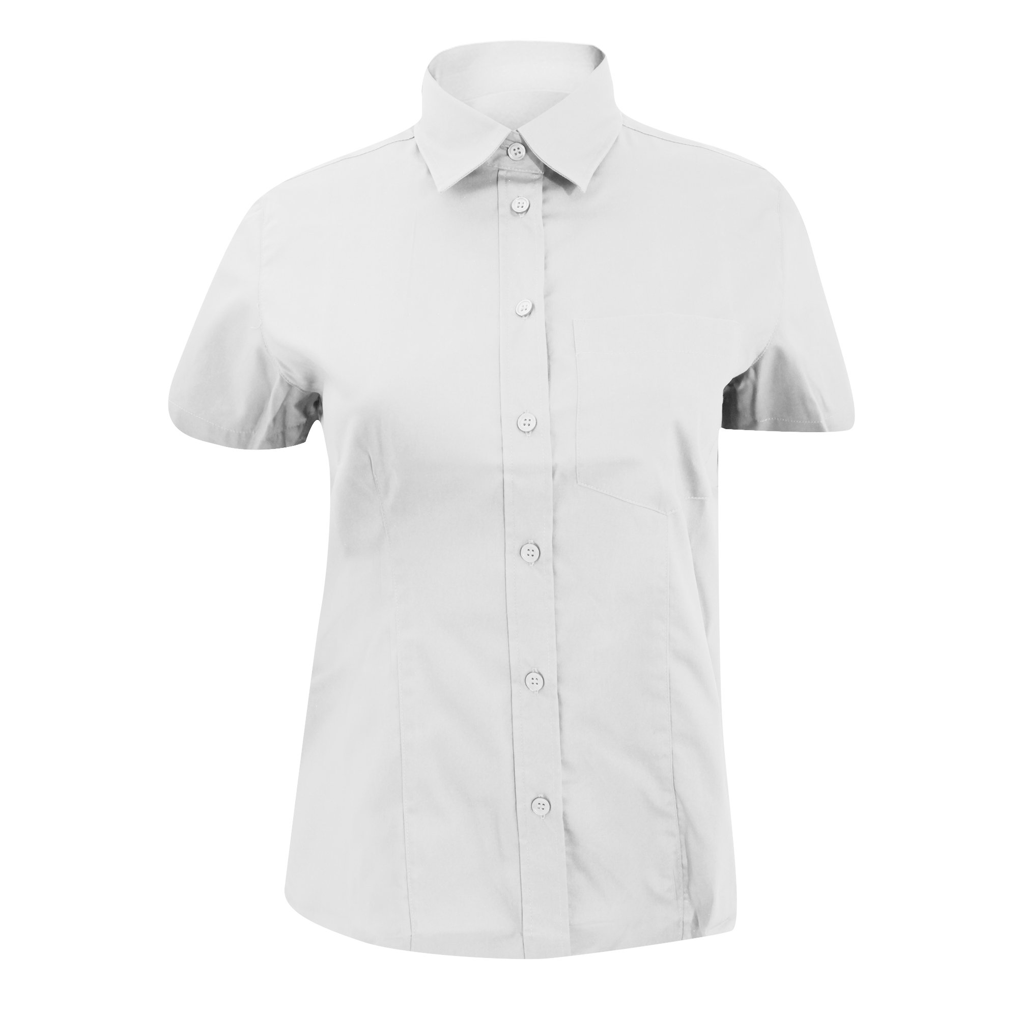 Kustom Kit Ladies Short Sleeve Corporate Pocket Oxford Shirt (10) (White)