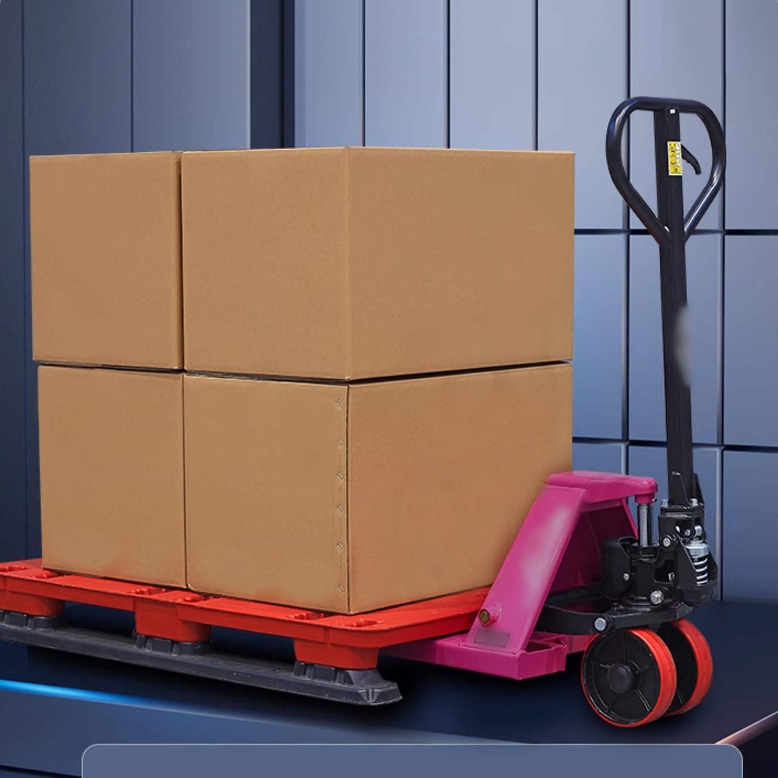 Martinetto manuale per pallet, carrello elevatore idraulico per la movimentazione di attrezzature di magazzino e fabbrica, impugnatura ergonomica per facilitare lo spostamento e il carico