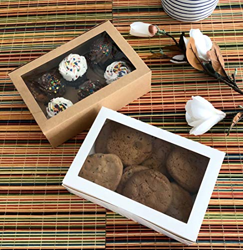 Essos Cupcake Boxes For 12 Kraft With Clear Display Window [12 Pieces] Self Folding Cupcakes Container Or Packaging Box Kit For Chocolate Truffles Cake Pops Desserts Mini Cookies Pies Or Muffins #TOP3